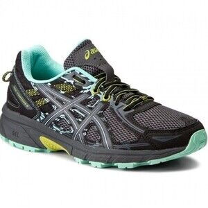 Asics Women's Gel-Venture 6 Running Shoes in Black/Mint Green, Size 8